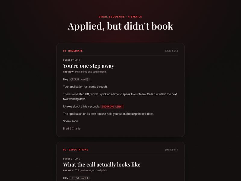 Applied, not booked preview