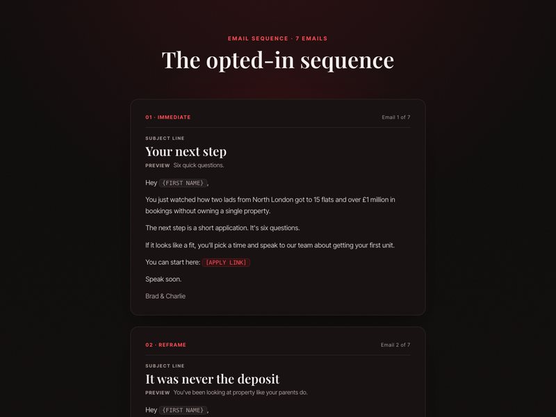 Opted-in sequence preview